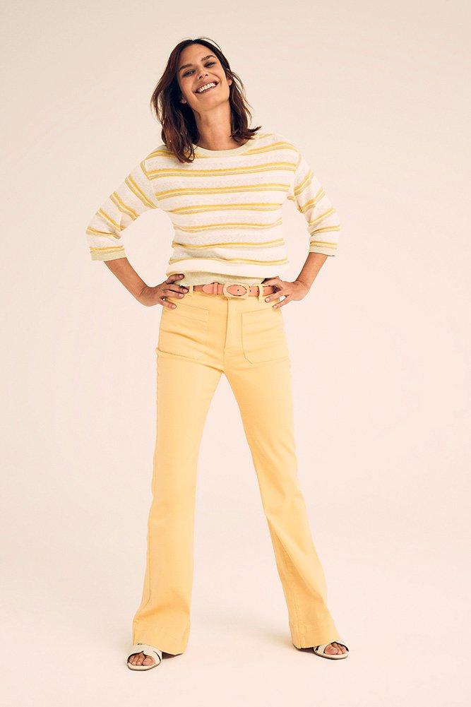Flared broek in gekleurd denim - null - ame