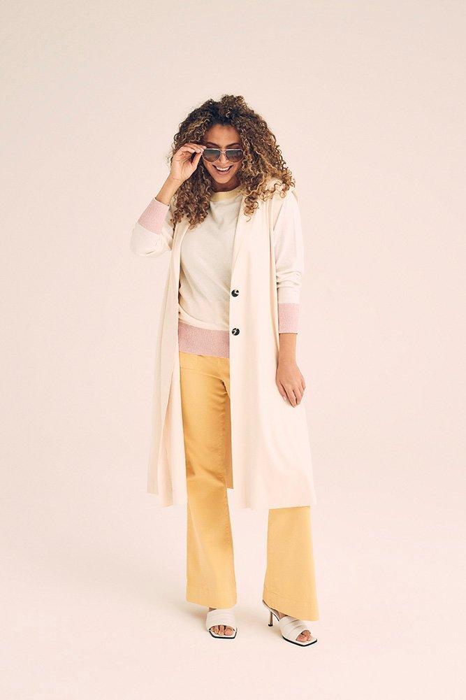 Broeken - Flared broek in gekleurd denim