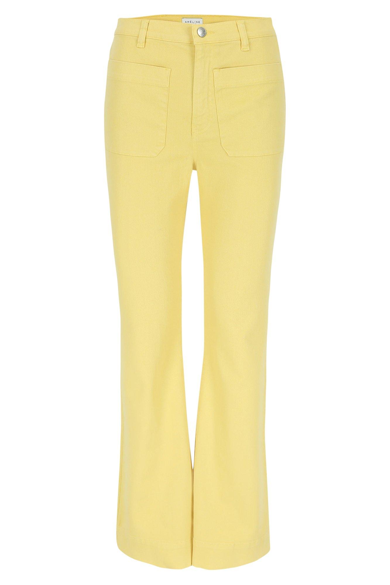 Broeken - Flared broek in gekleurd denim