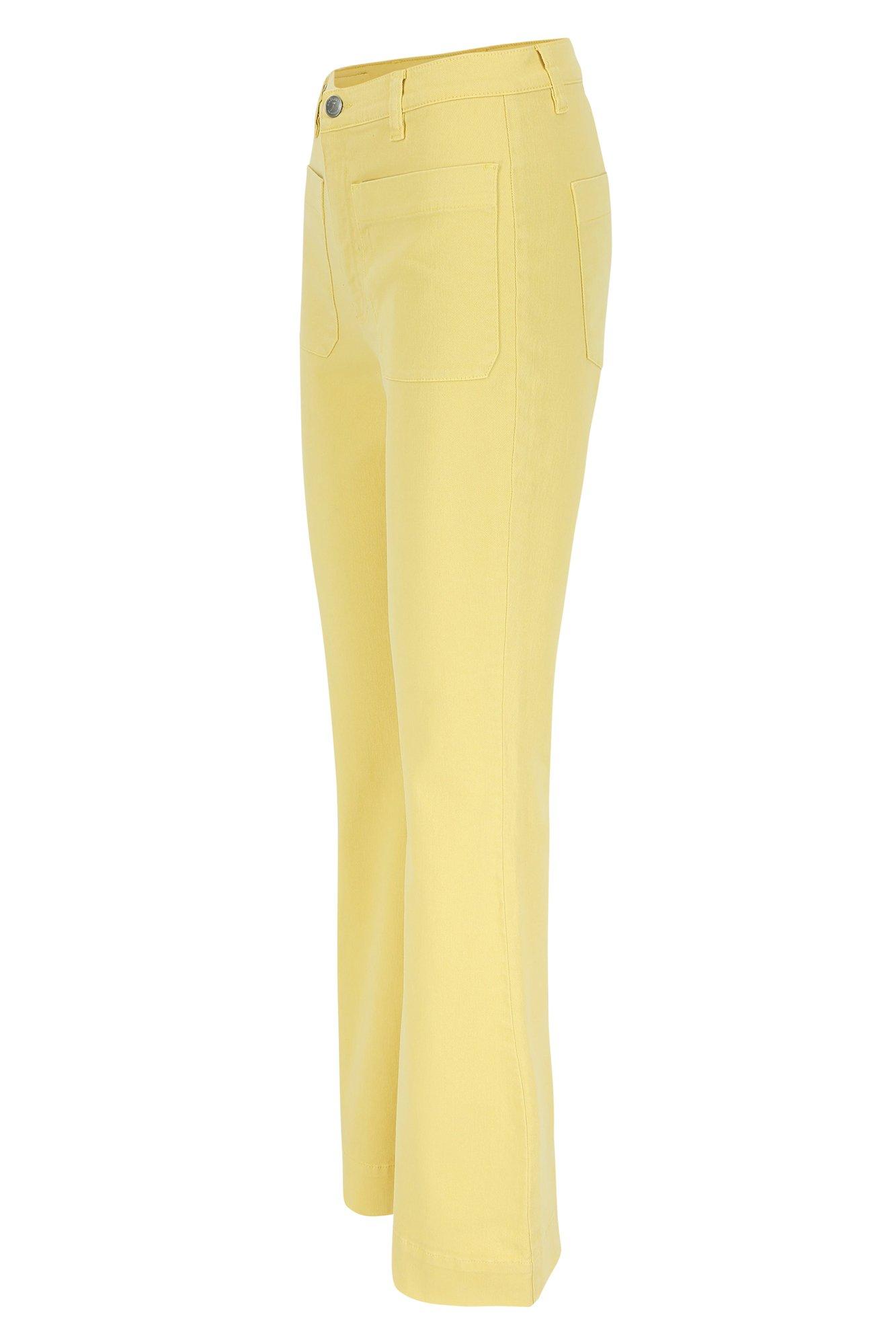 Broeken - Flared broek in gekleurd denim