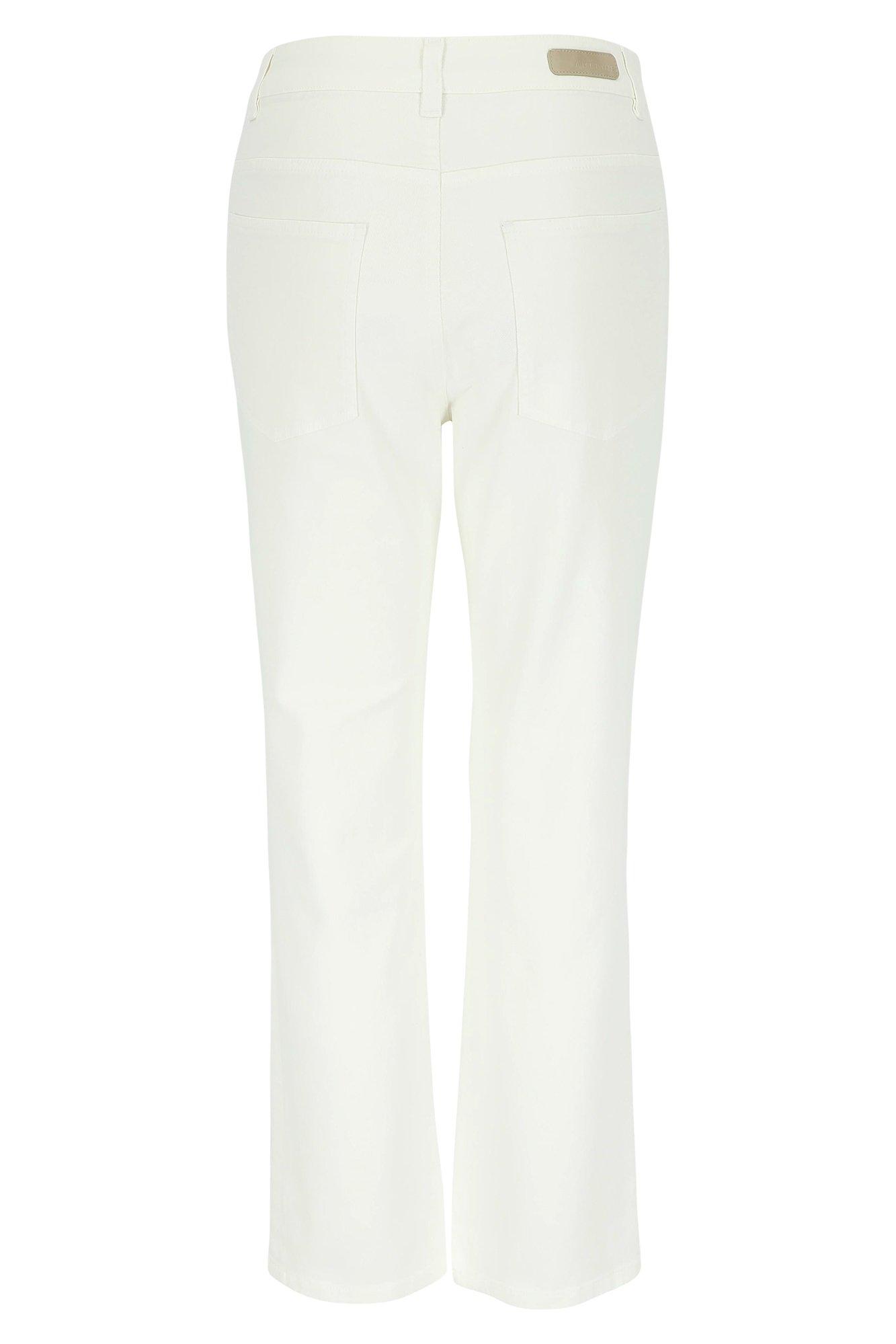 Pantalons - Mom jeans taille haute en denim stretch blanc