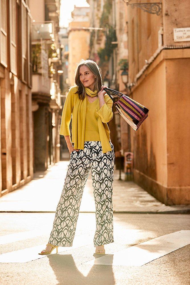 Pantalon large élastiqué dos - null - may