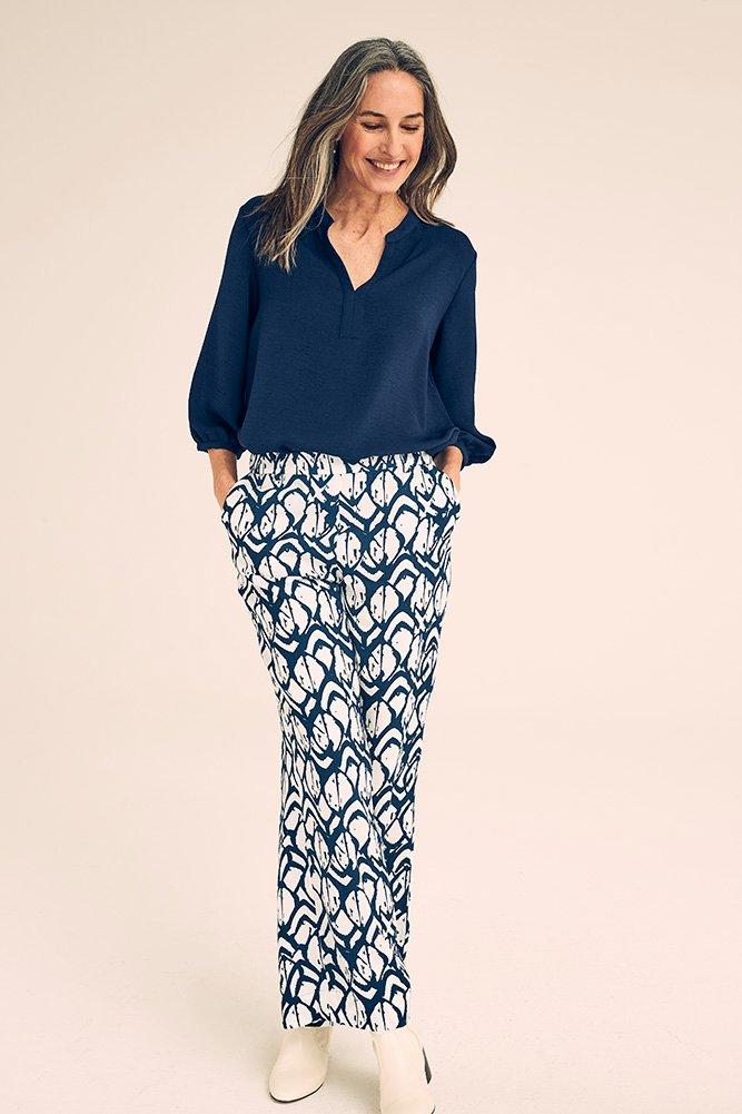 Pantalons - Pantalon large élastiqué dos