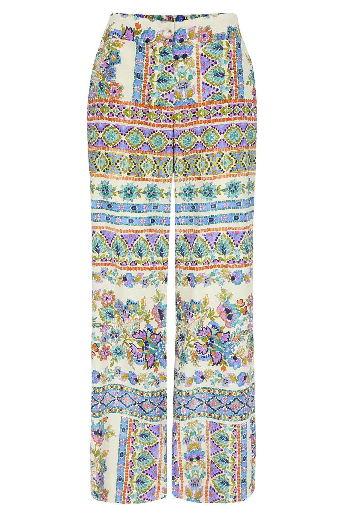 Pantalons - Pantalon ample à imprimé folklorique