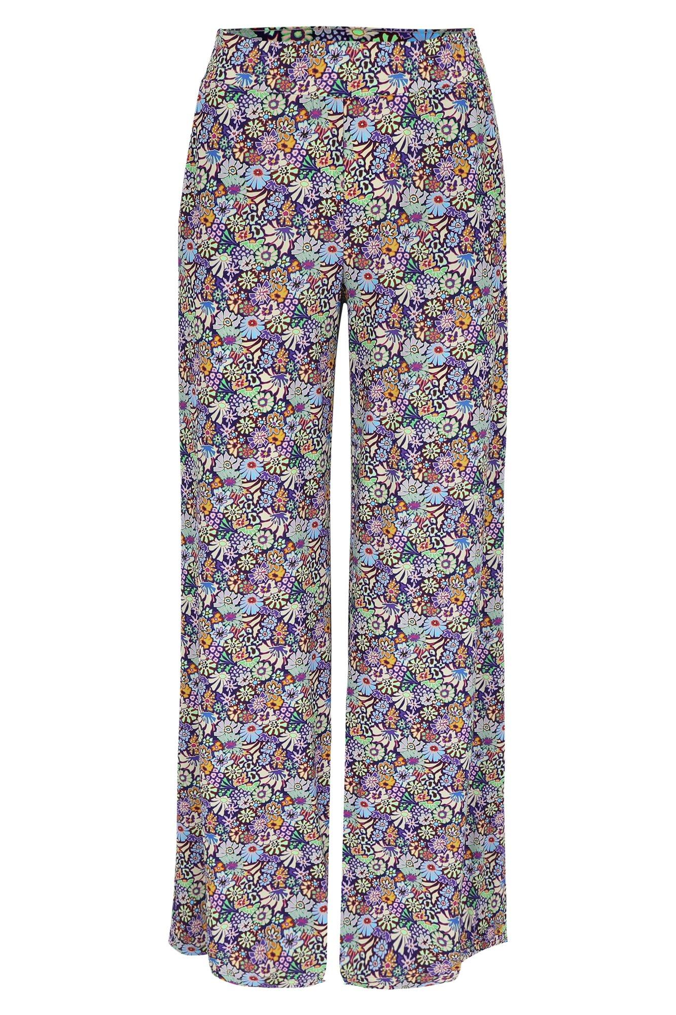 Broeken - Wijde jerseybroek met poppy bloemen
