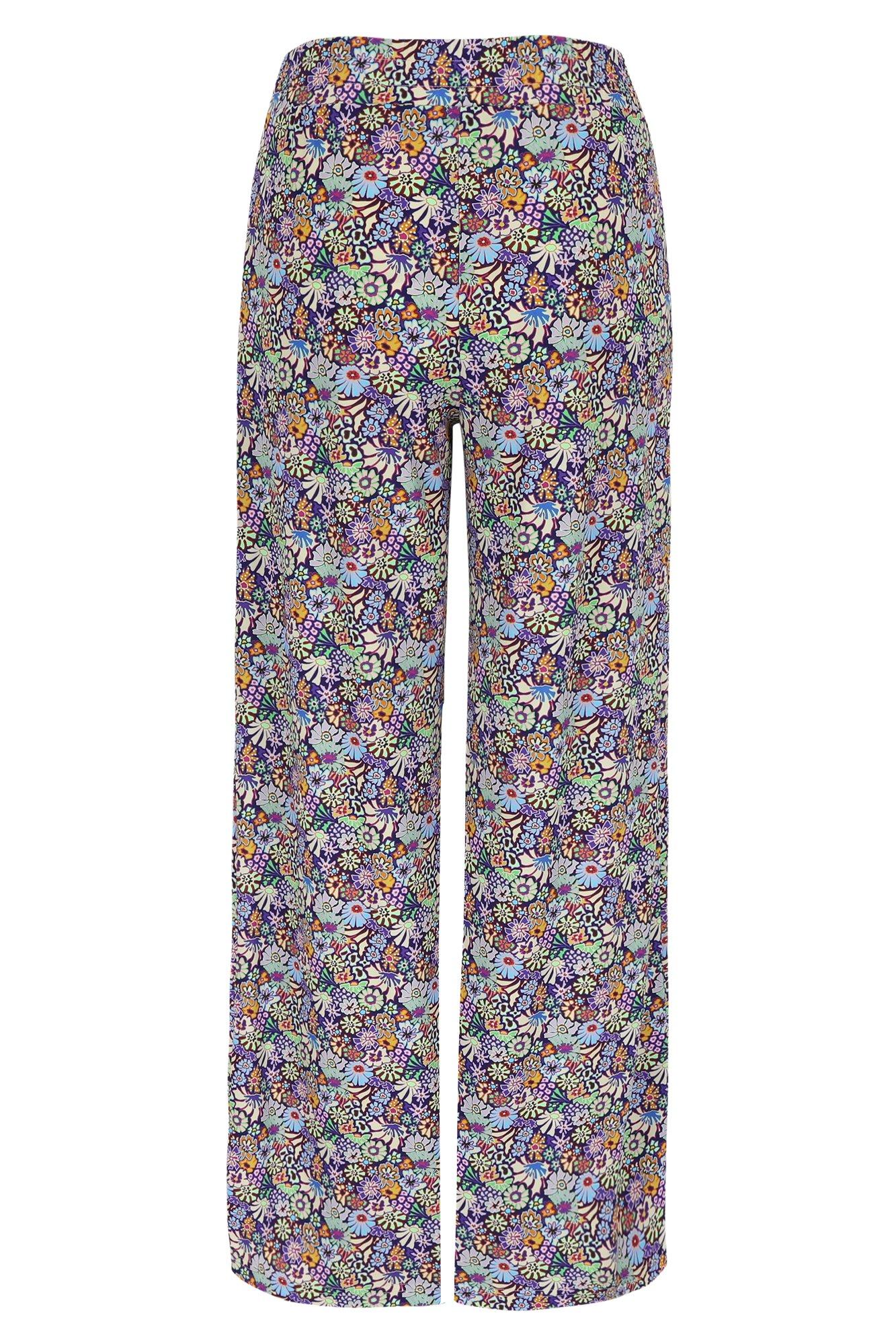 Broeken - Wijde jerseybroek met poppy bloemen