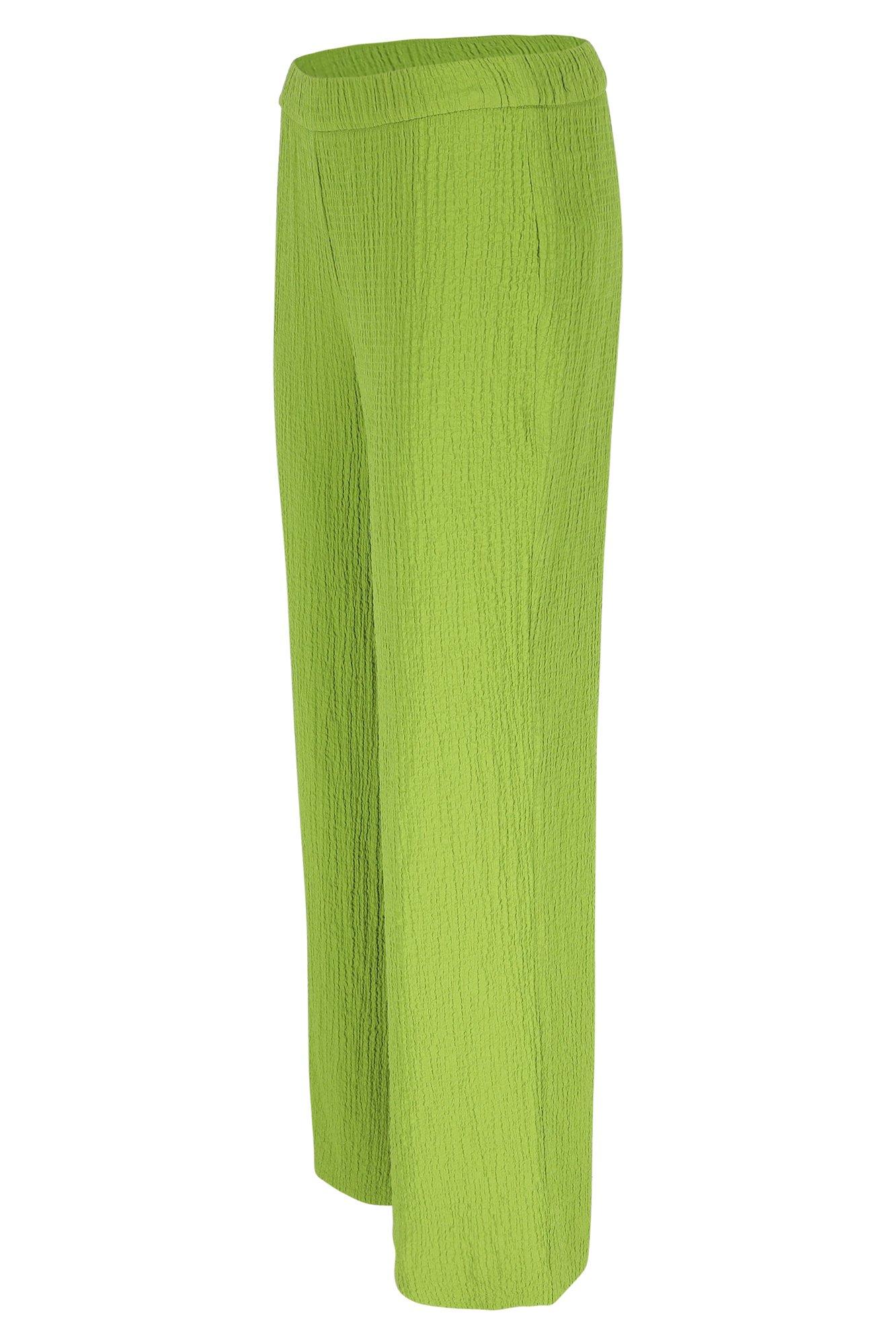 Broeken - Broek in stretchy seersucker
