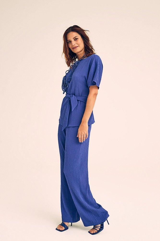 Pantalon en seersucker stretch - null - ame