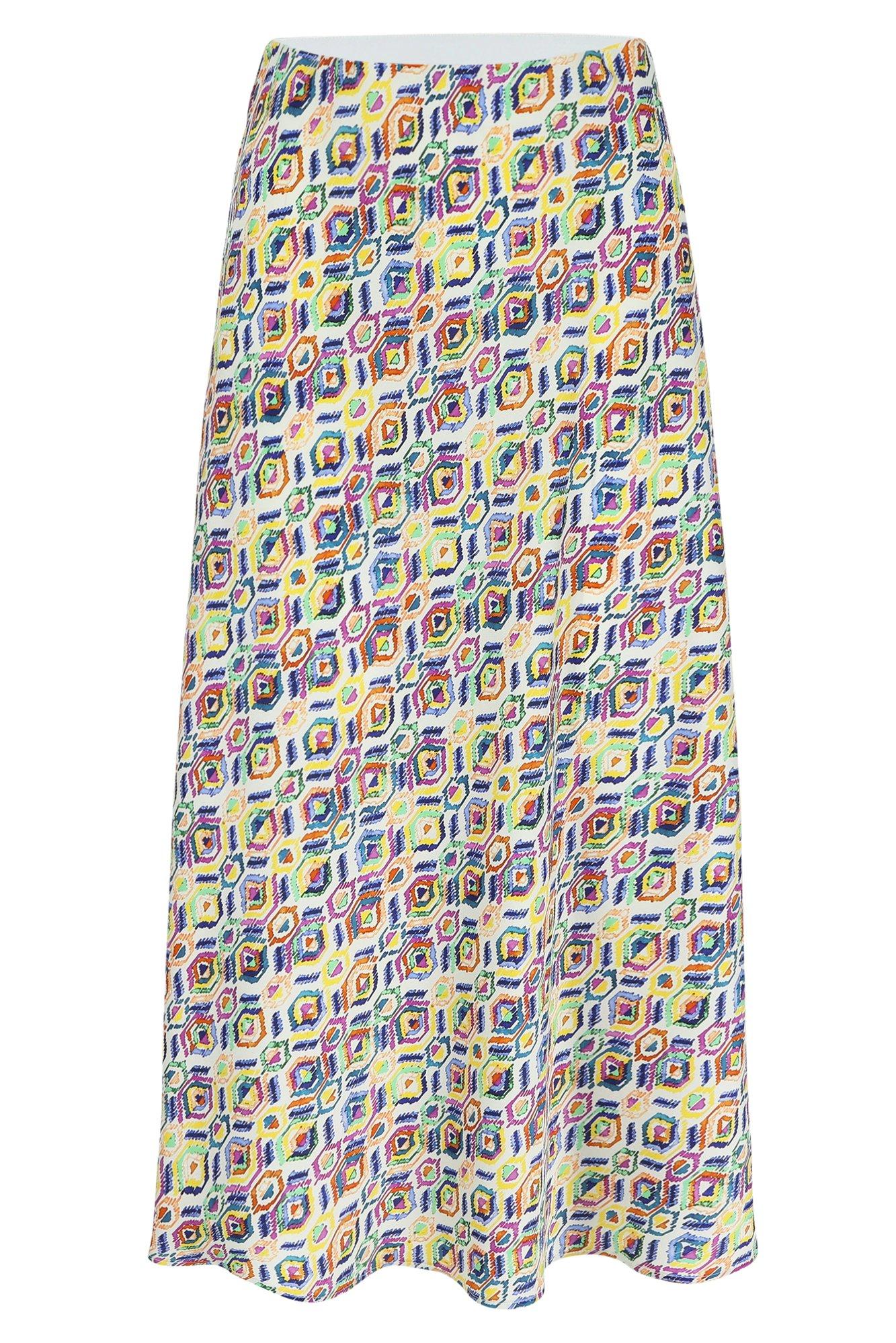 Rokken - Schuingesneden A-lijnrok met Afrikaanse print