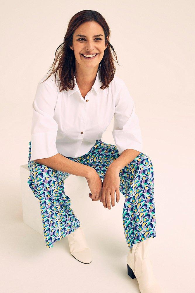 Pantalons - Pantalon imprimé large en crêpe