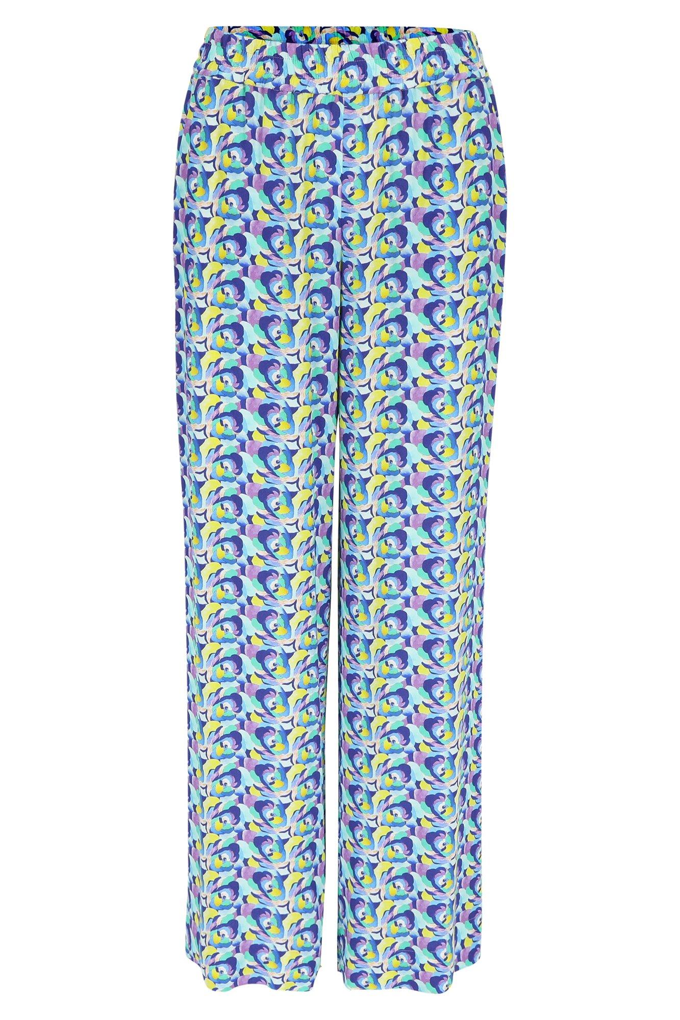 Pantalons - Pantalon imprimé large en crêpe