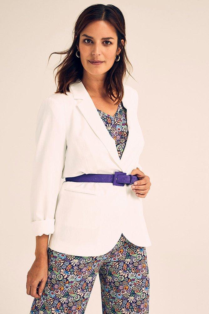 Lange blazer in cupro en katoen - null - ame