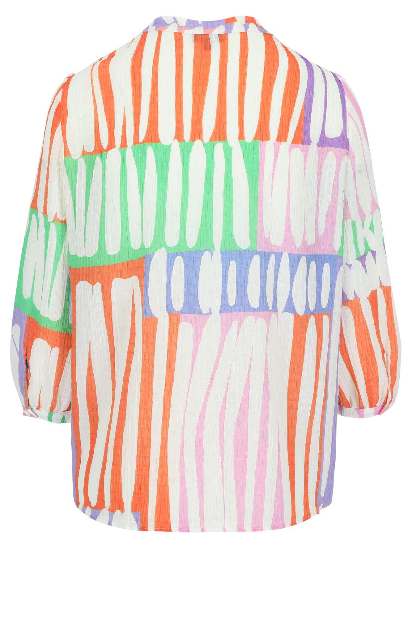 Hemden - Multicolour kaftanblouse in seersucker