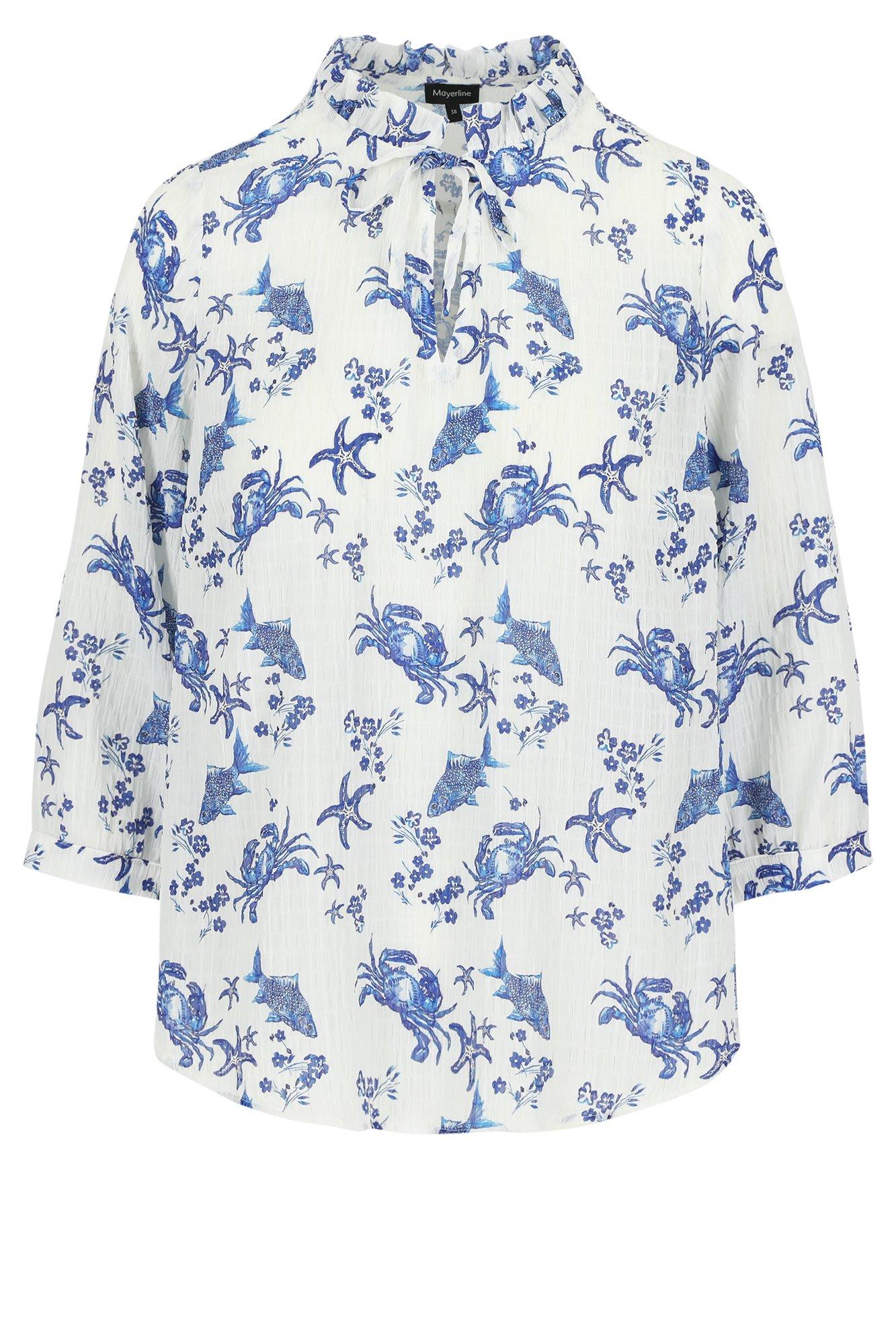 Chemises - Blouse en seersucker à imprimé marine