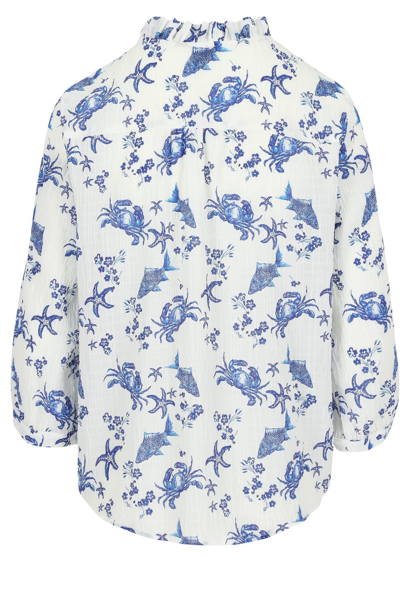 Chemises - Blouse en seersucker à imprimé marine