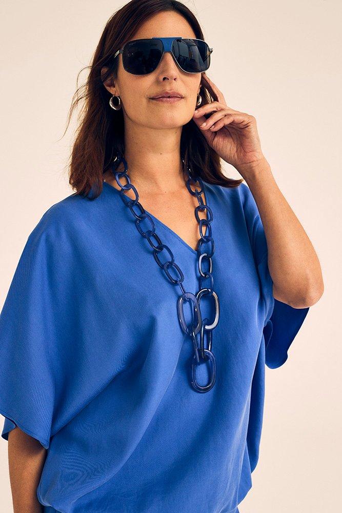 Wijde blouse met vleermuismouwen - null - ame