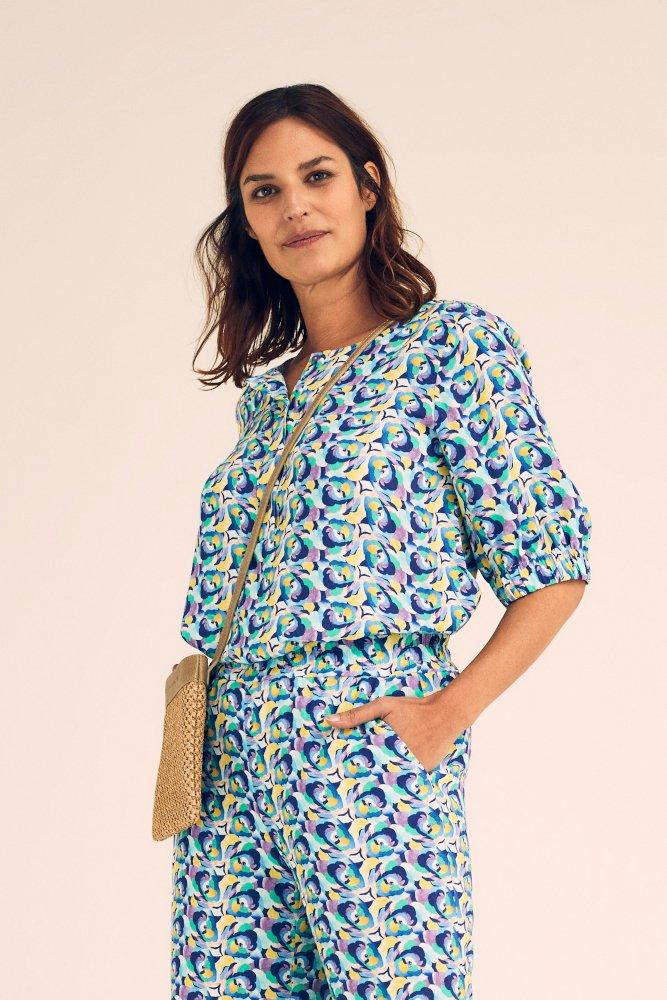 Loose fit blouse in crêpe - null - ame