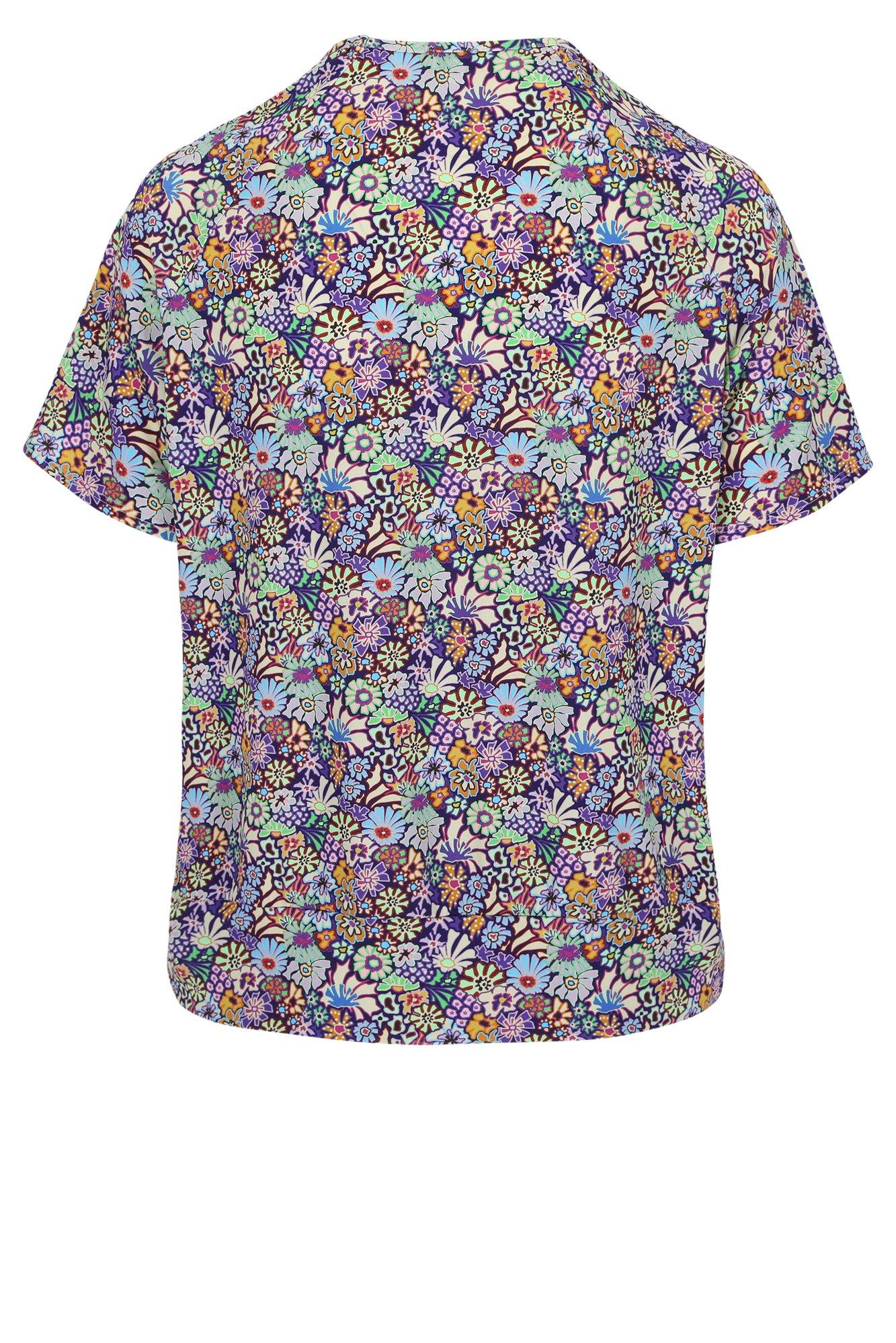 Hemden - Wijde blouse met tailleband en poppy bloemenprint