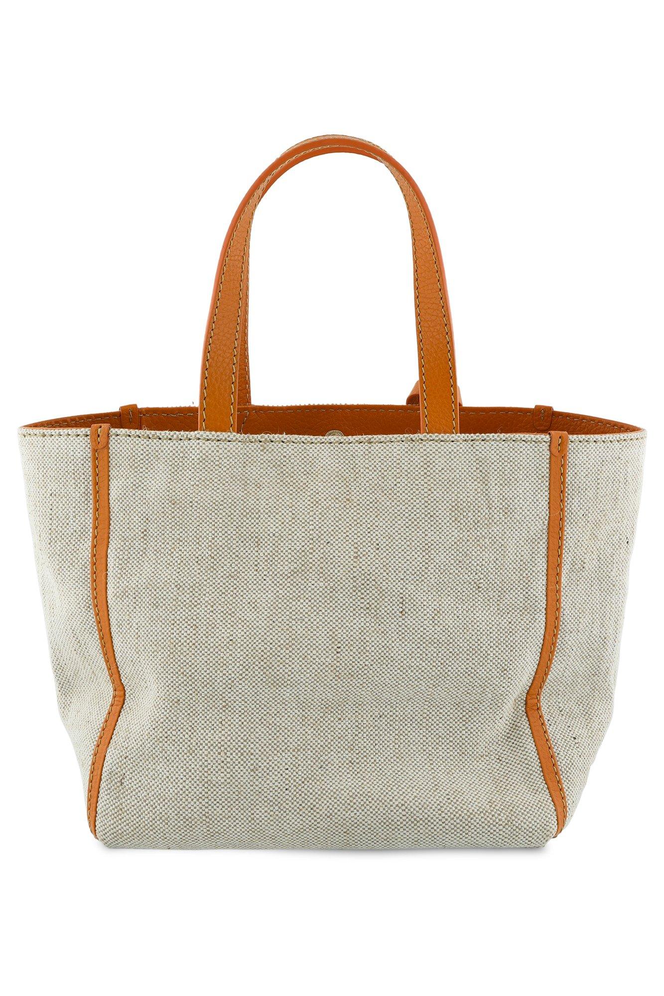 Babyspulletjes - Kleine shopper in canvas en leer