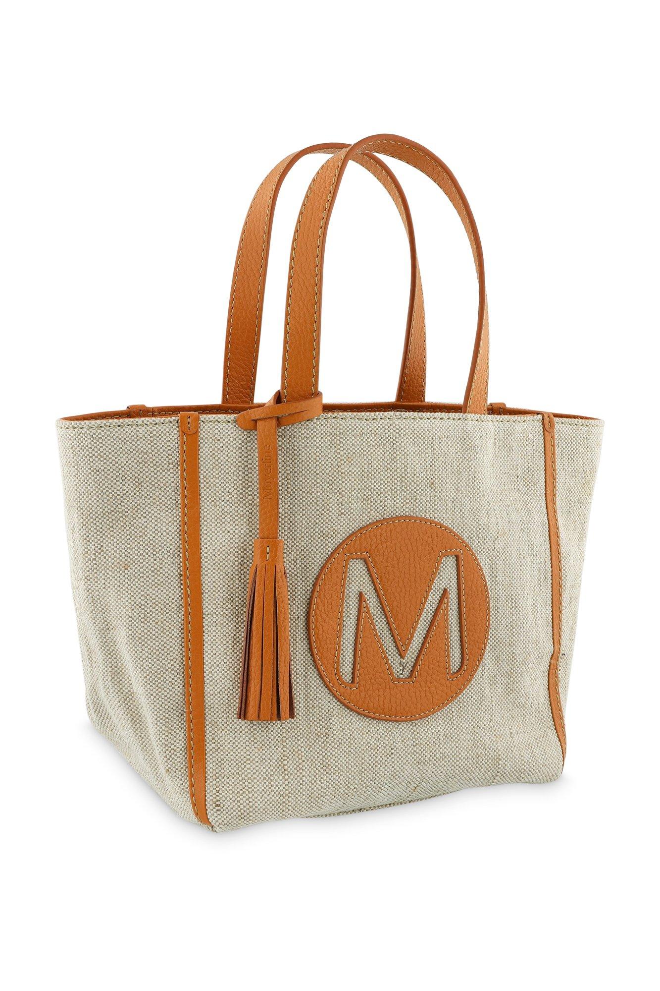 Babyspulletjes - Kleine shopper in canvas en leer