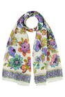 Sjaal in zijdemengeling met bloemen - null - may