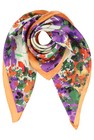 Vierkante sjaal in wasbare zijde met bloemen - null - may