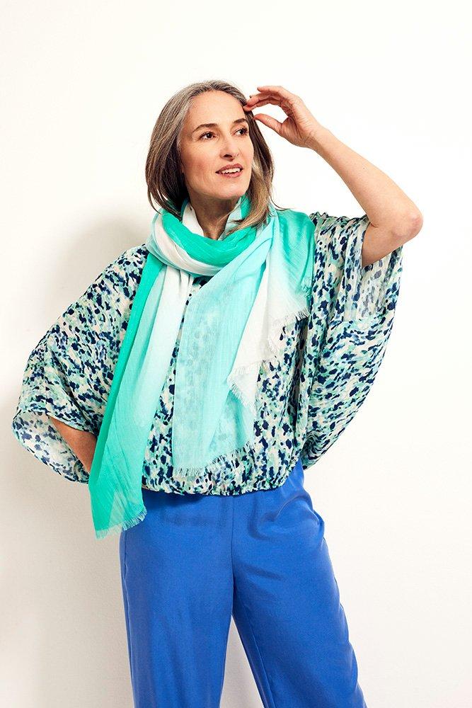 Grote geweven sjaal met dipdye effect - may