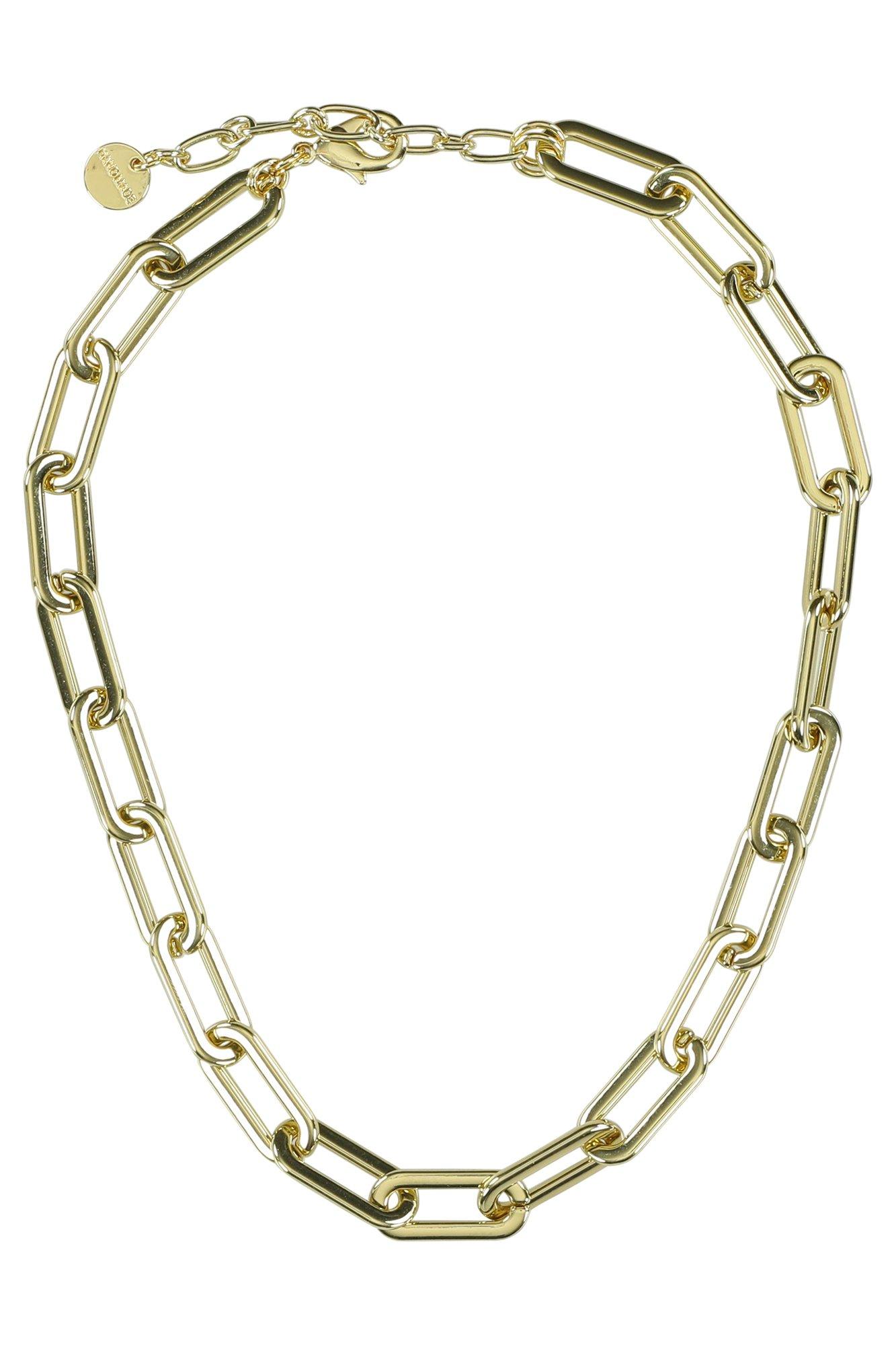 Korte ketting met grote goudkleurige schakels - null - may