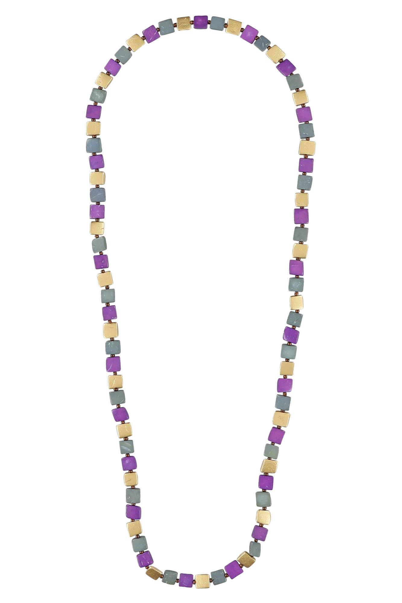 Lange ketting met multicolour plaatjes - null - may