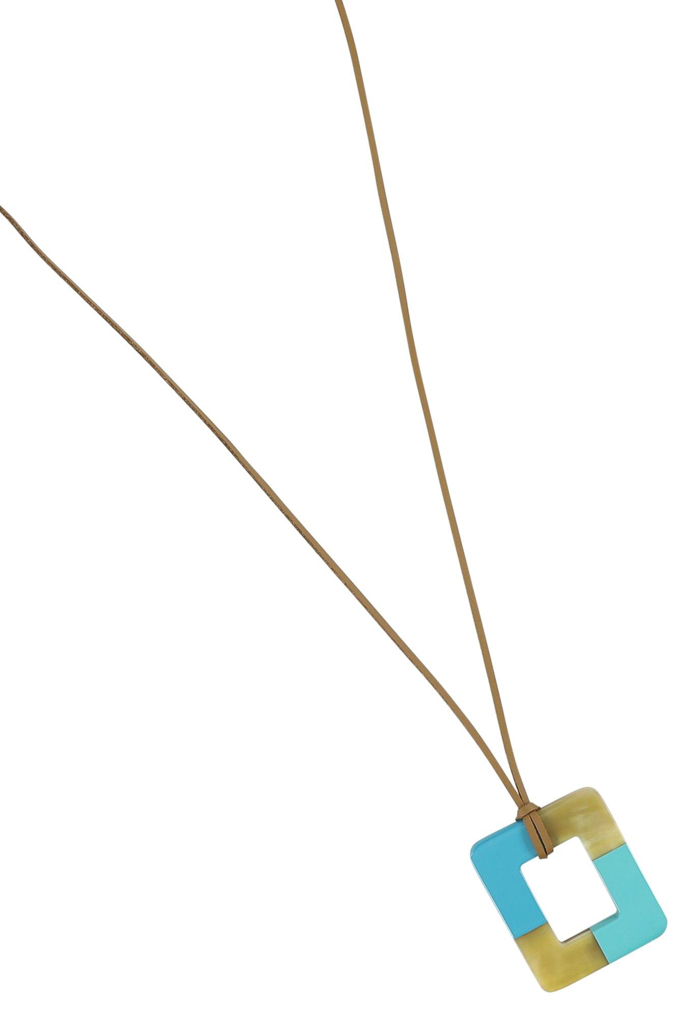Accessoires pour bébés - Lacet avec pendentif marbré carré