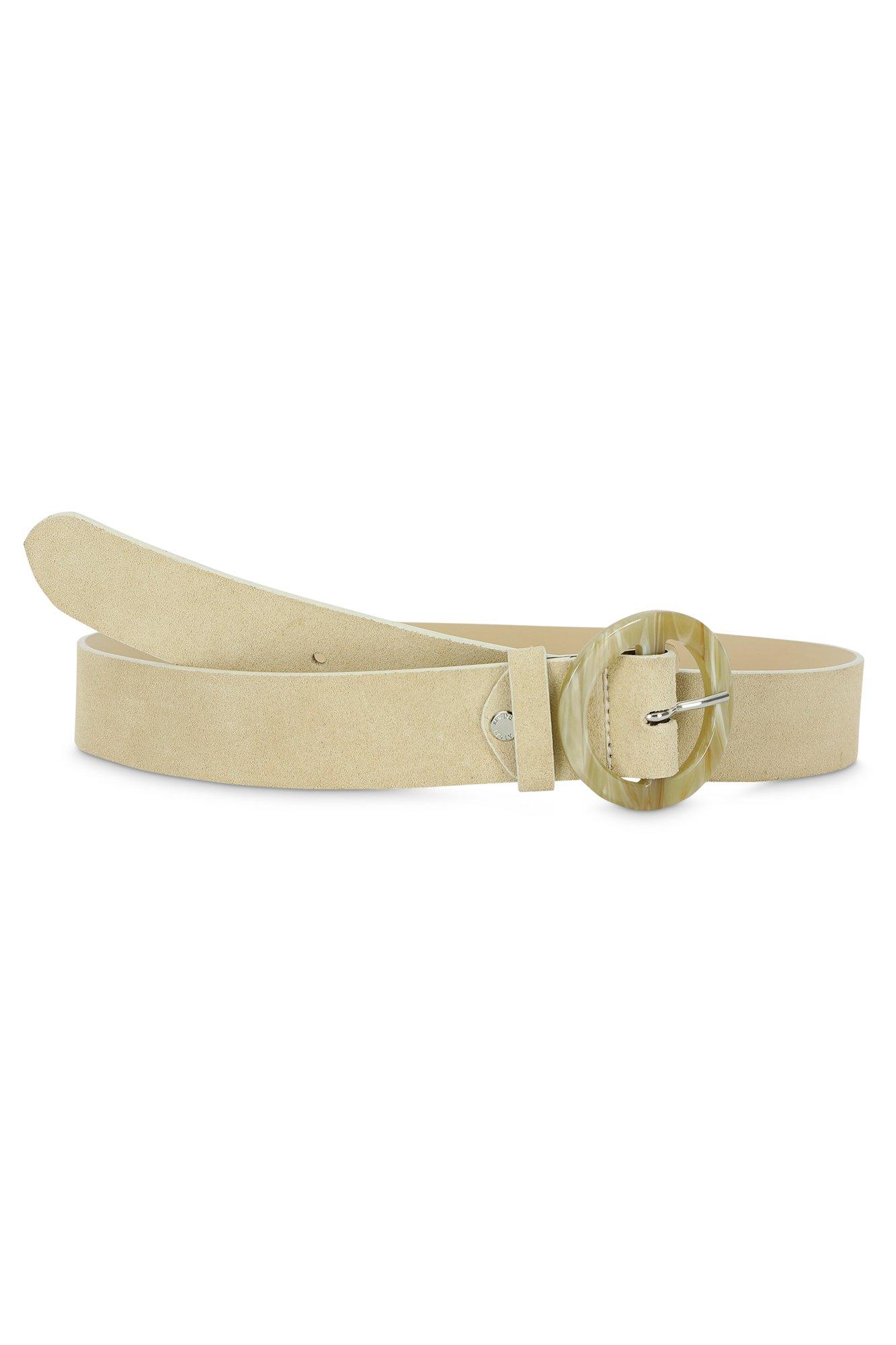 Babyspulletjes - Nubuck riem met gemarmerde ronde gesp