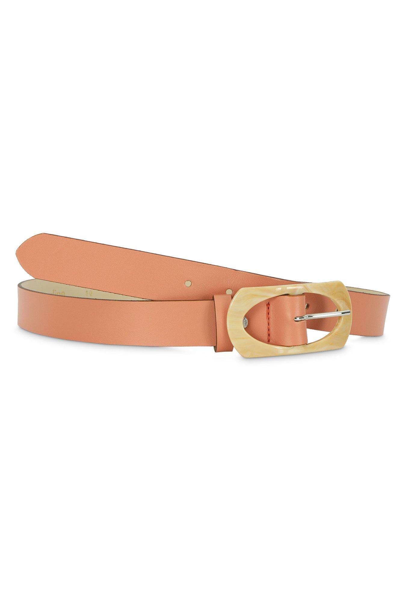Ceinture en cuir boucle allongée marbrée - null - may