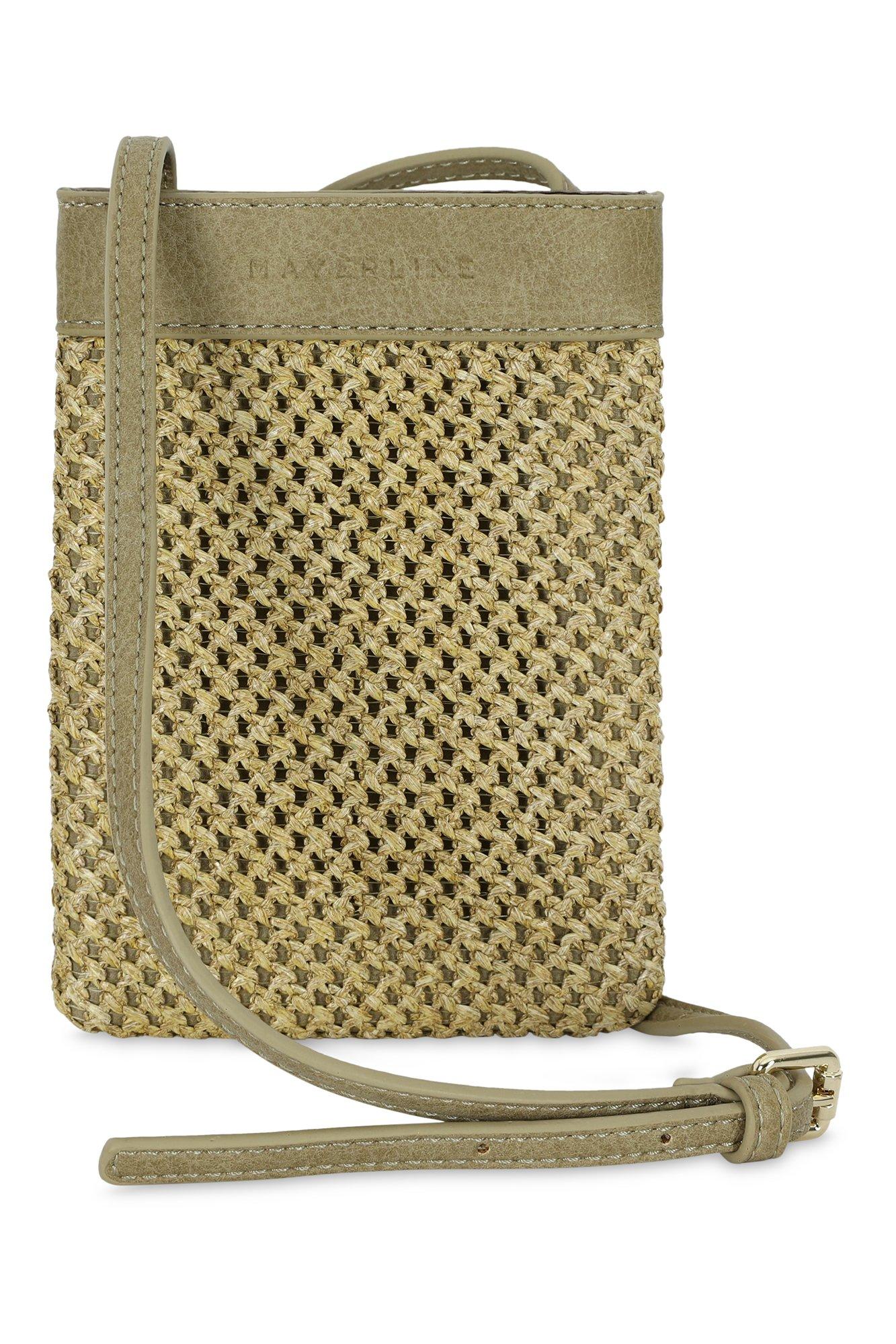 Pochette gsm en raphia et cuir - null - may
