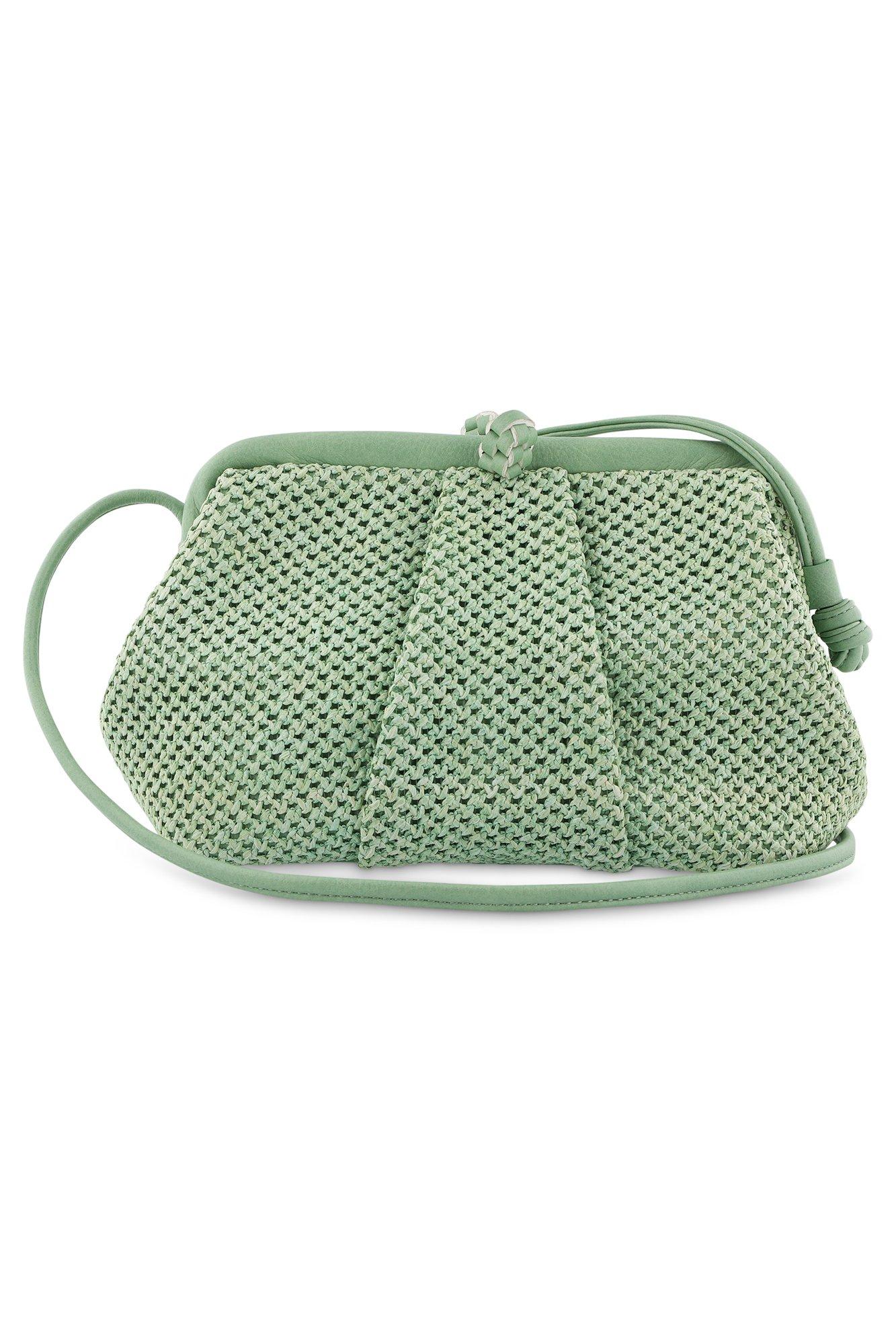 Raffia tas met klemsluiting - may