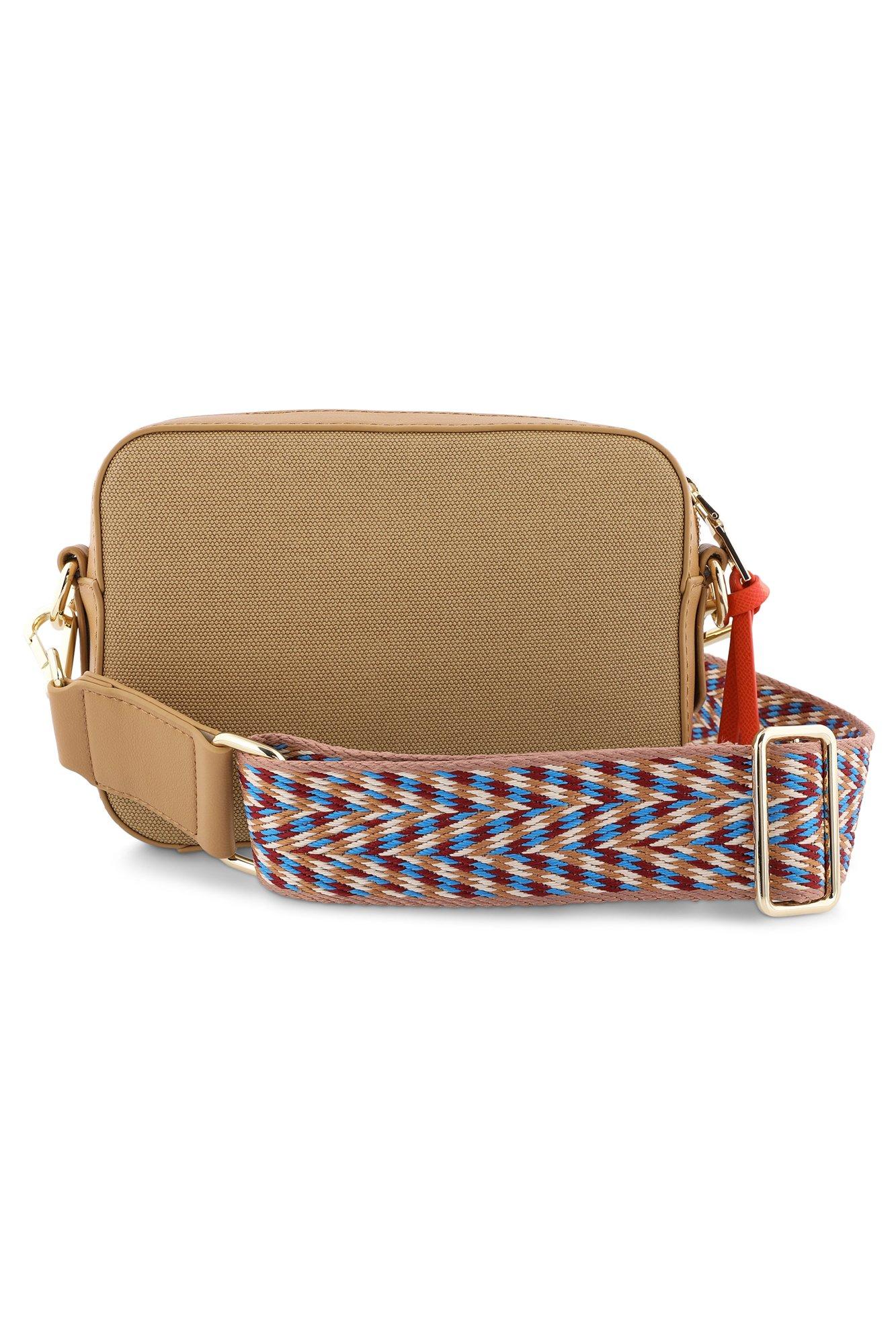 Sac porté travers en cuir bandoulière ikat - null - may