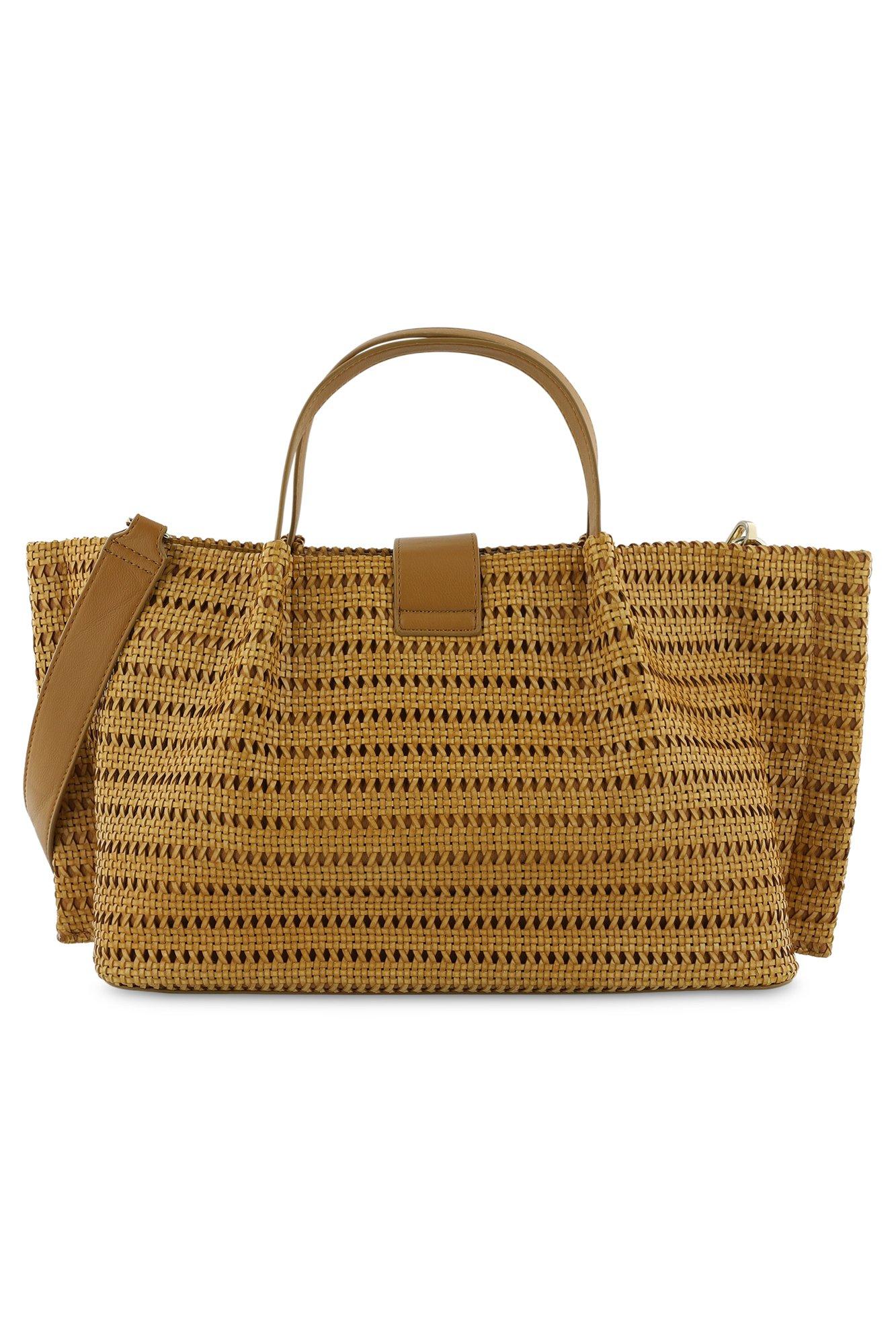 Babyspulletjes - Raffia shopper met hoornen gesp