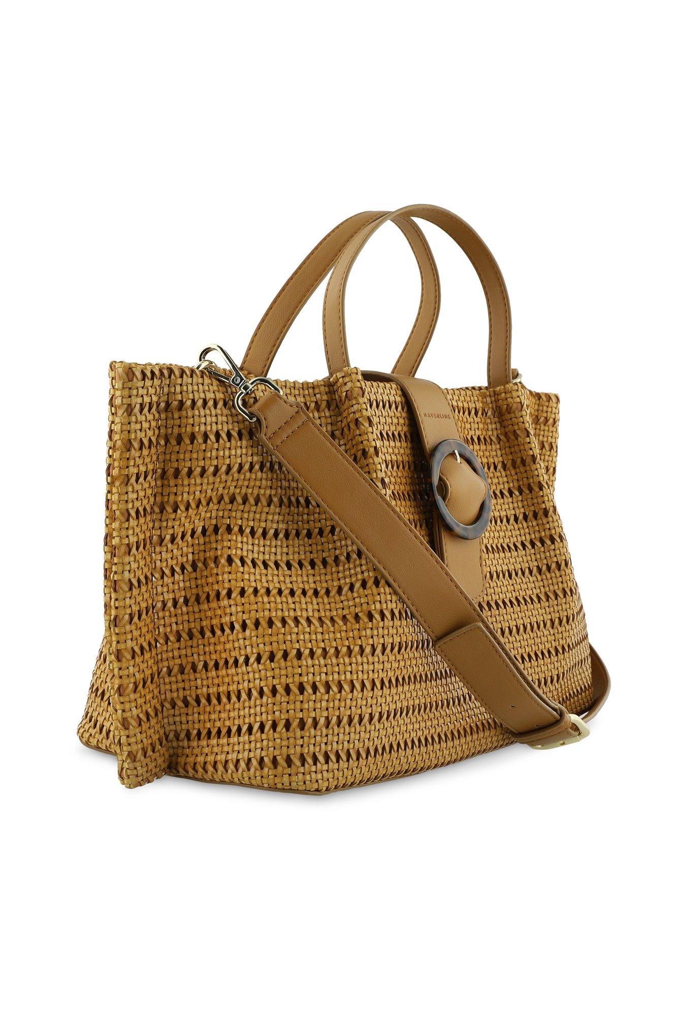 Babyspulletjes - Raffia shopper met hoornen gesp