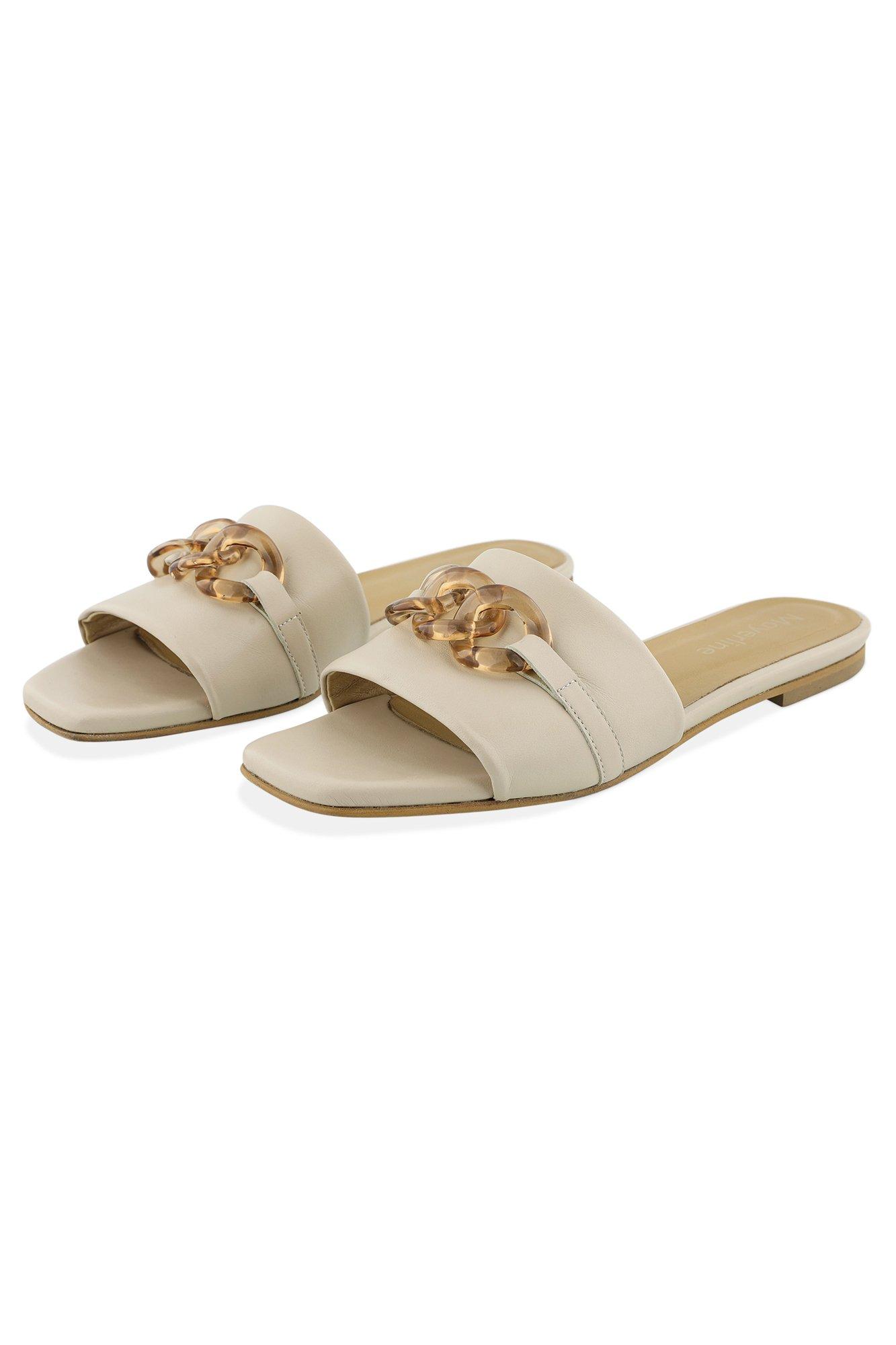 Leren slippers met fantasieschakels - null - may