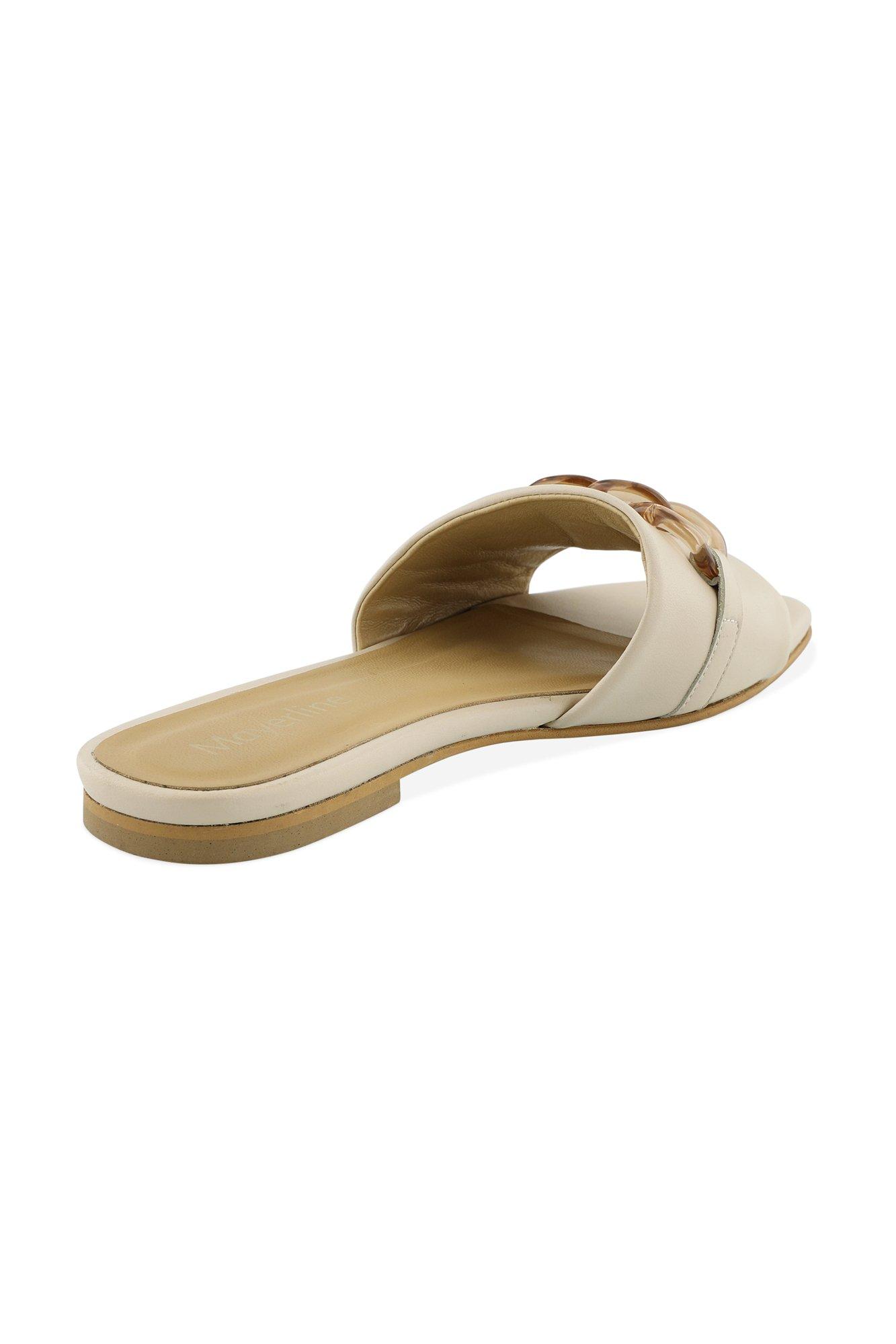Schoenen - Leren slippers met fantasieschakels
