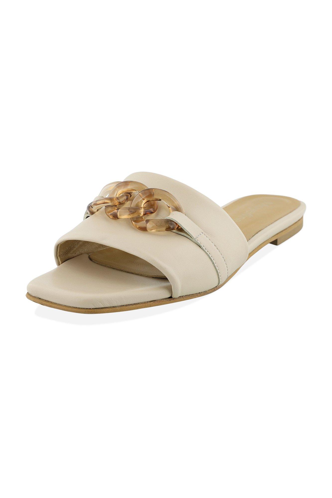 Schoenen - Leren slippers met fantasieschakels