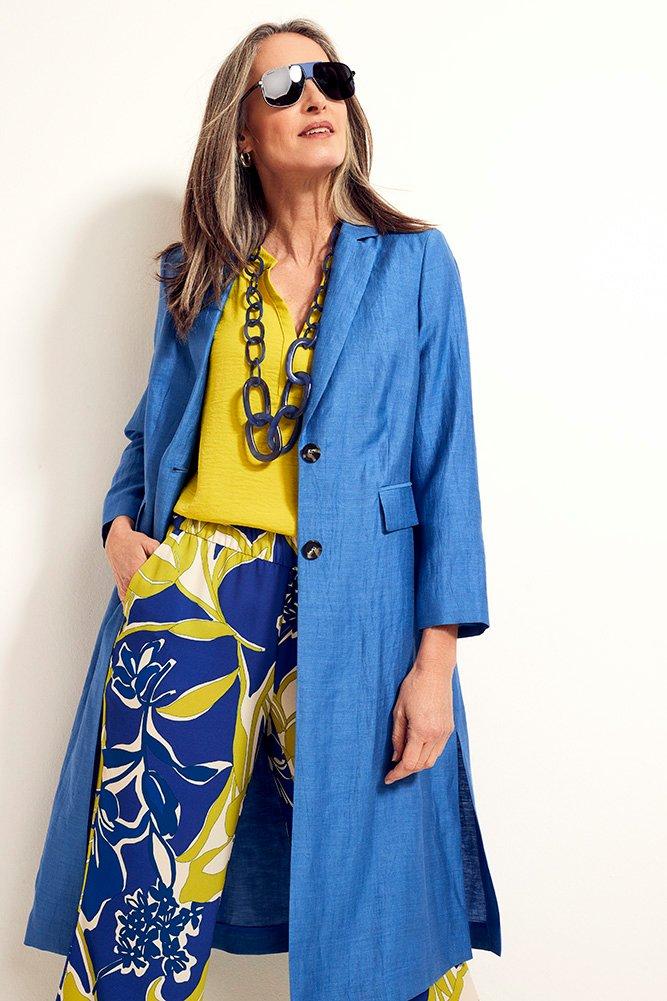 Long manteau en mélange lin - null - may
