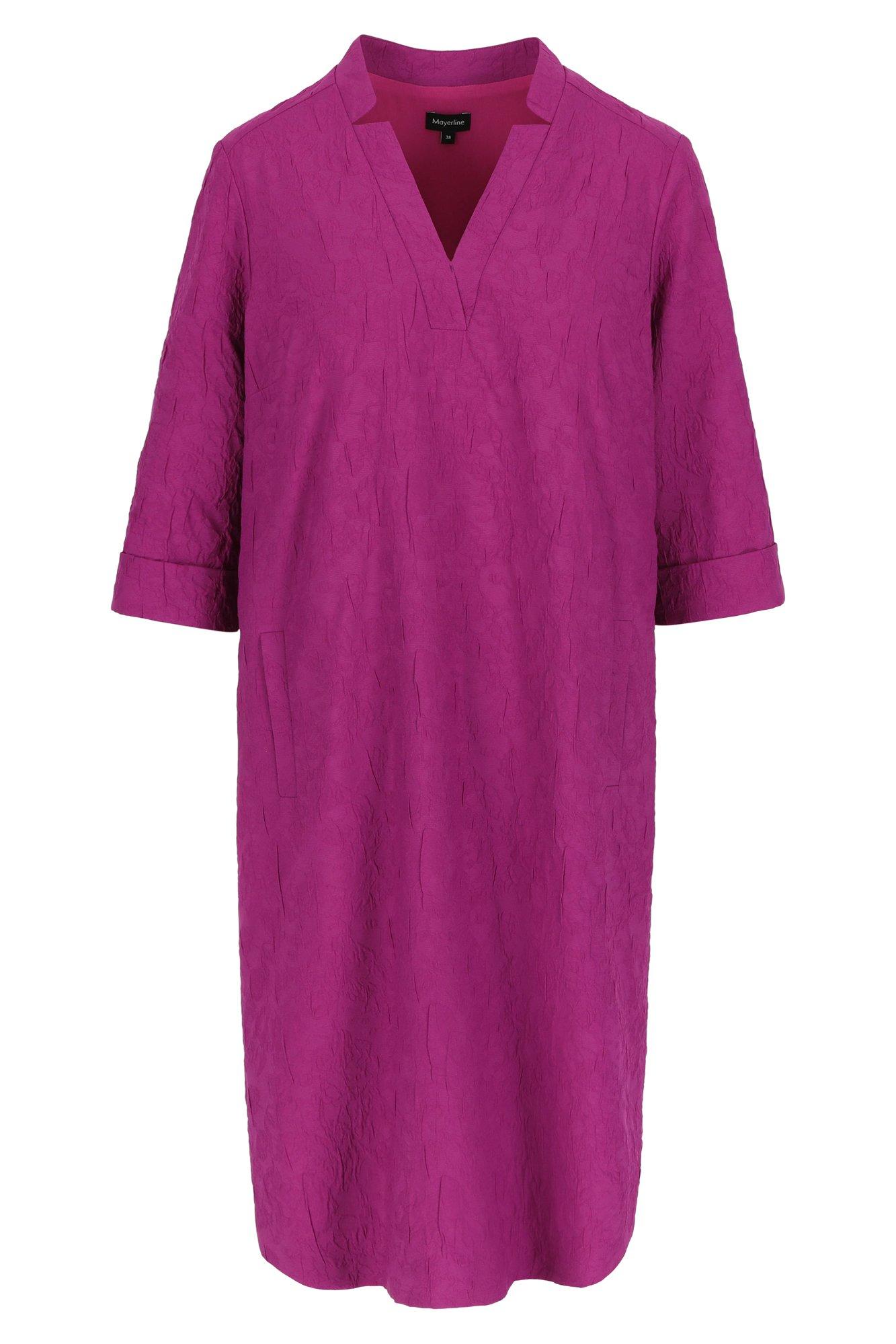 Kleedjes - Rechte easy care jurk in 3D-jacquard