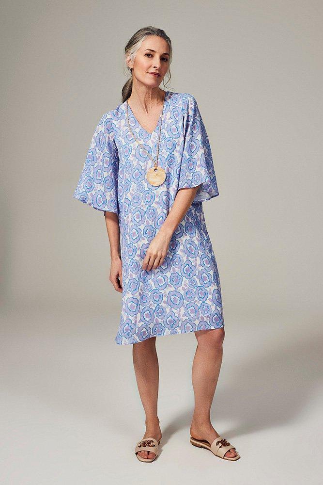 Printjurk in voile met bloemmotief - null - may