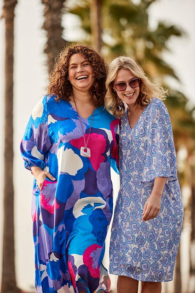 Kleedjes - Printjurk in voile met bloemmotief
