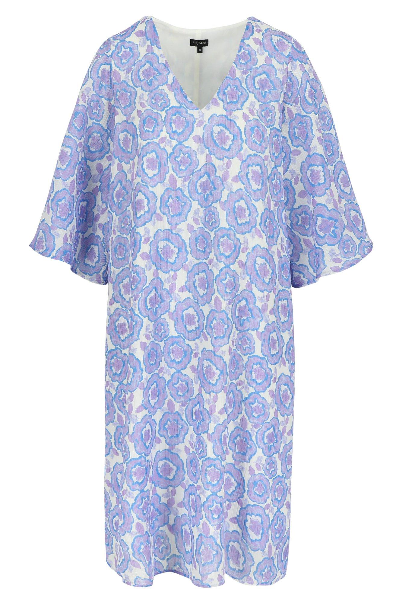 Kleedjes - Printjurk in voile met bloemmotief
