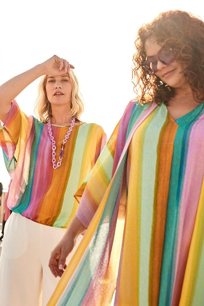 Robes - Robe arc-en-ciel évasée