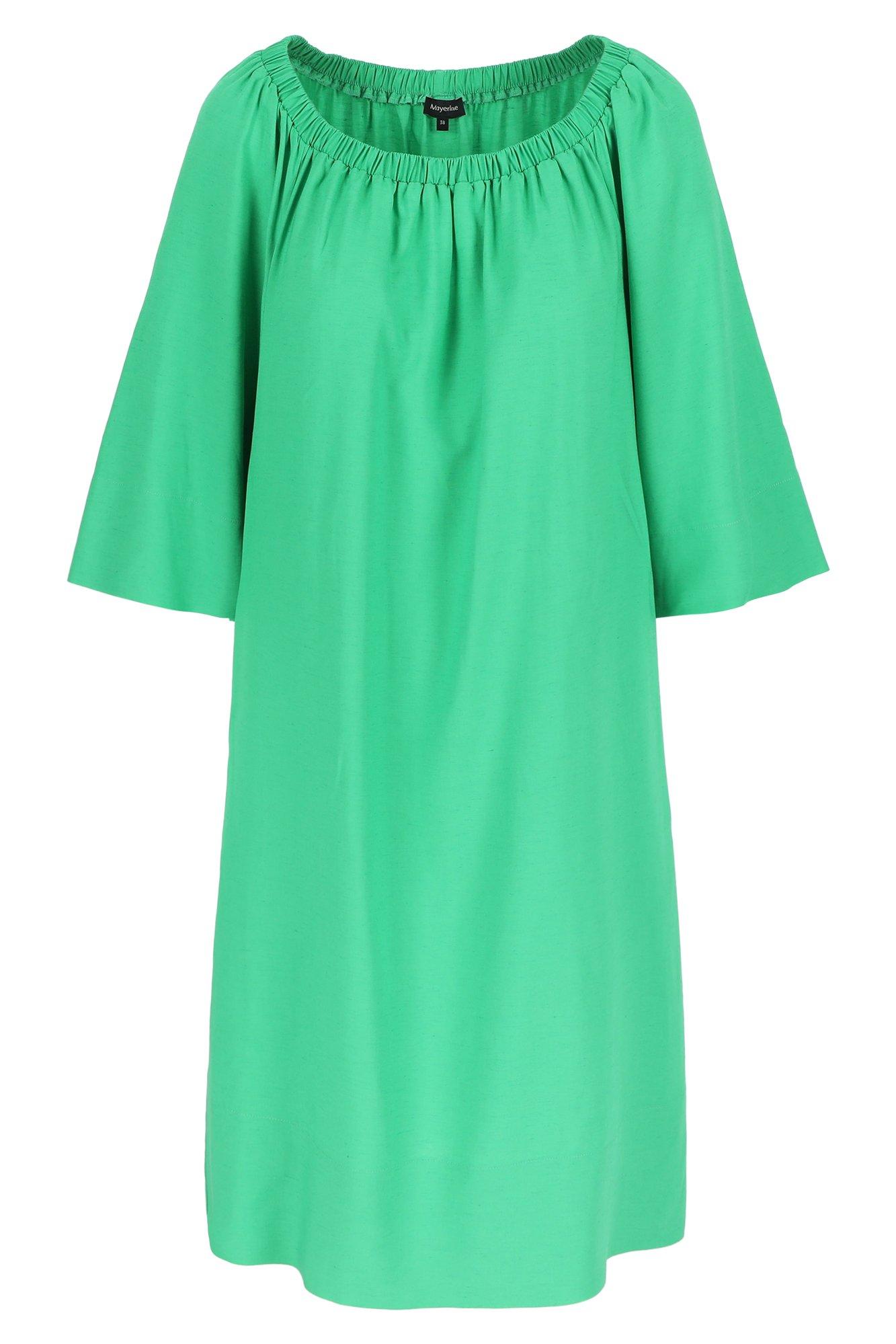 Kleedjes - Off the shoulder jurk in viscose en linnen