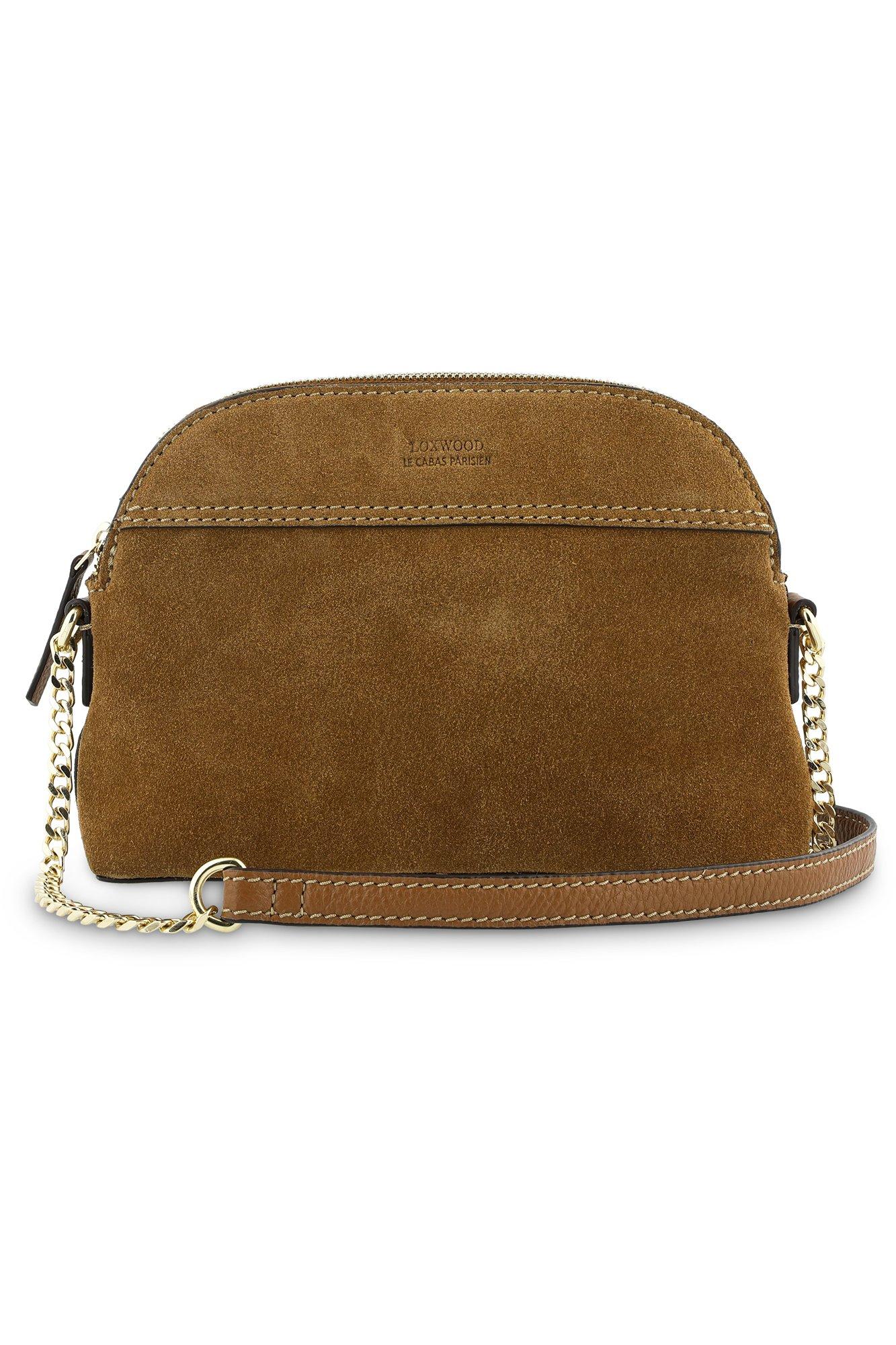 Halvemaanvormig schoudertasje in nubuck met riem - null - may