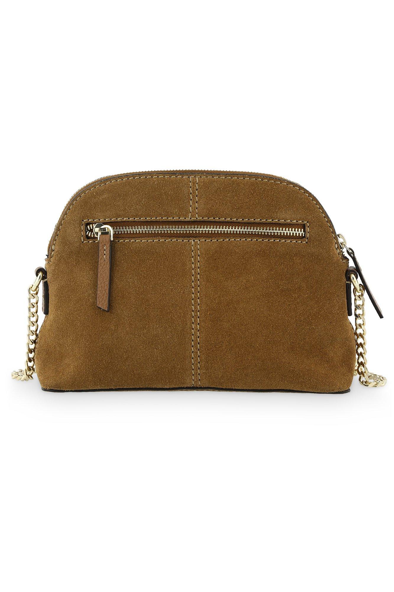 Babyspulletjes - Halvemaanvormig schoudertasje in nubuck met riem