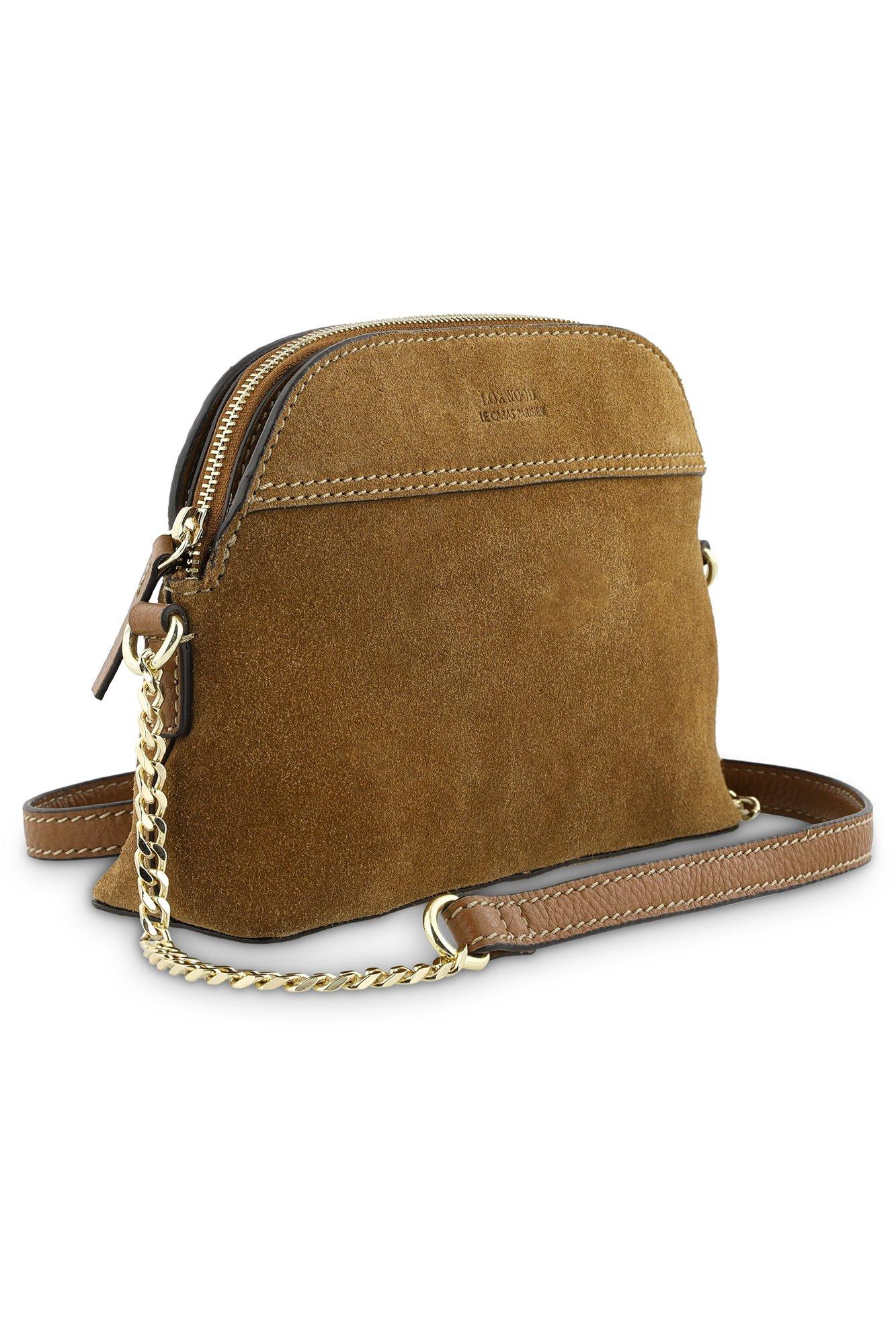Babyspulletjes - Halvemaanvormig schoudertasje in nubuck met riem